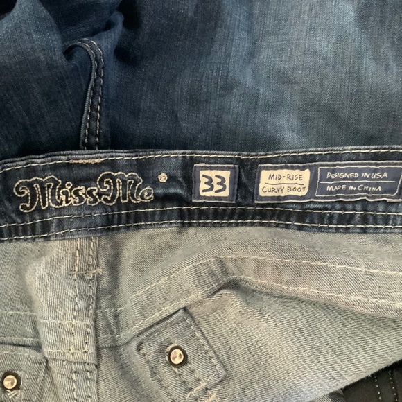 MISS ME MID RISE CURVY BOOT JEAN SHORTS PLUS SIZE 33 - Picture 7 of 8